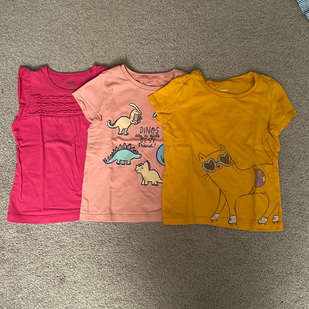 Bundle of 3 Carter’s t shirts, 2T and 24 months